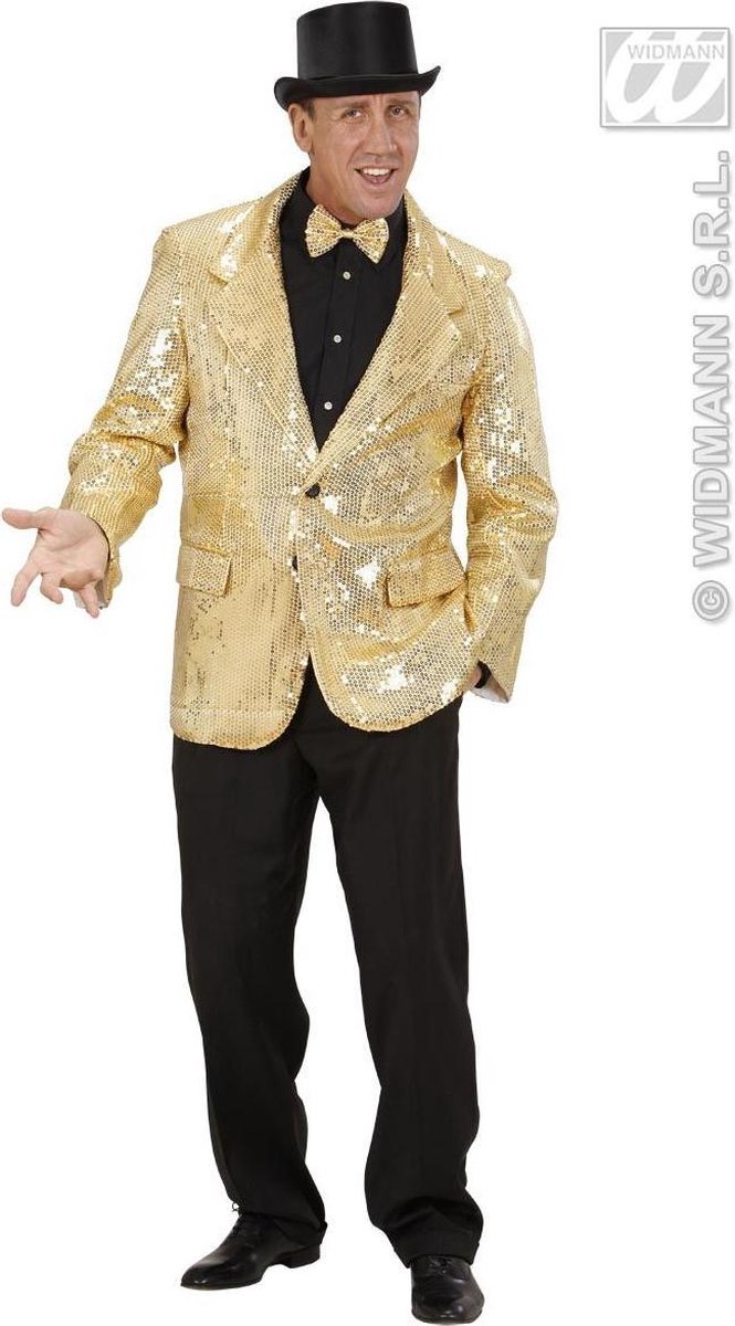 Glitter & Glamour Kostuum | Pailletten Jas Goud Man | XL | Carnaval kostuum | Verkleedkleding